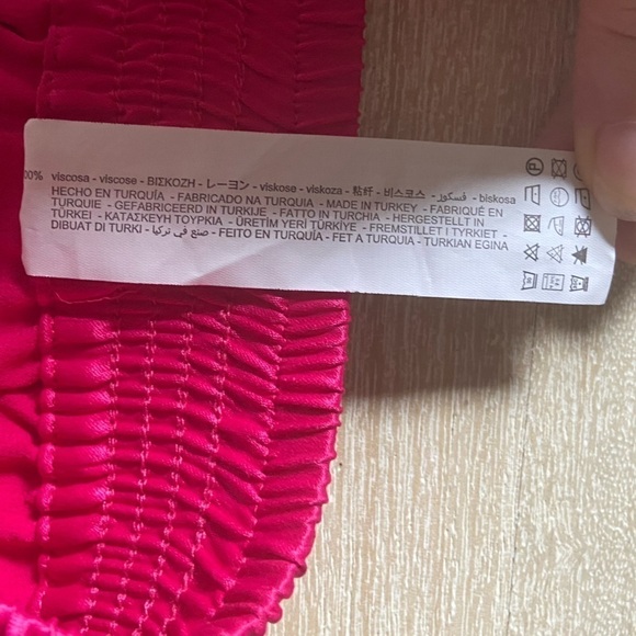 NWT Zara Satin Split Hem Pink Fascia Trousers Pants Pockets Barbiecore Silky - Picture 11 of 12